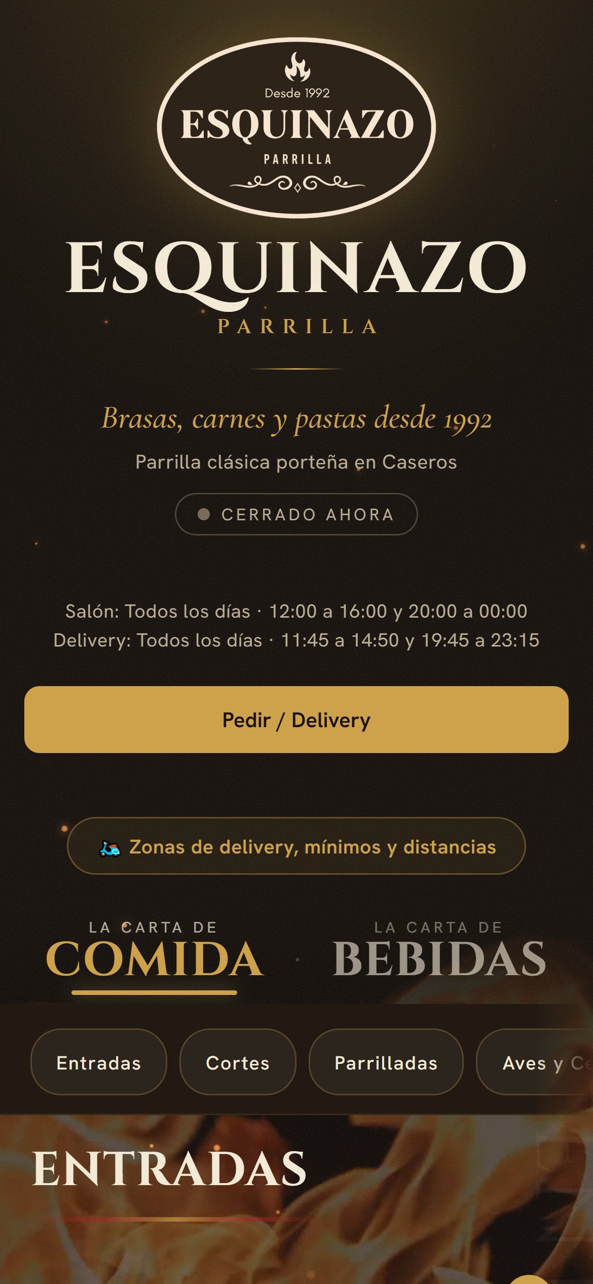Web de un negocio en el celular del cliente