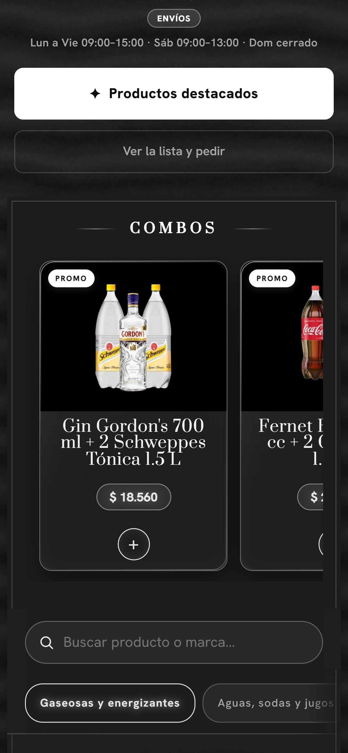Sitio de Setenta Treinta, distribuidora de bebidas